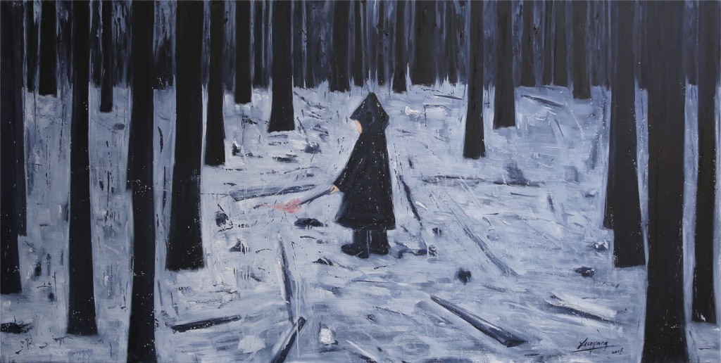 《一个人的森林》，布上油画，240x120cm ，薛扬，2016年副本 2