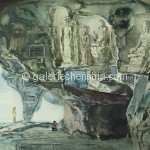 Bai Tongxu  白统绪  Huanzhu Cave in Fuboshan, Guilin  桂林洑波山还珠洞  Watercolor on Paper  纸本水彩      1982年   39.4 x 54 cm_副本