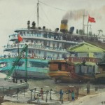 Bai Tongxu  白统绪  Setting Sail  启航     Watercolor on Paper  纸本水彩   1963年   27 x 39.2 cm_副本