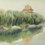 Bai Tongxu  白统绪  The Watchtower of Forbidden City  故宫角楼    Watercolor on Paper  纸本水彩    1988年   53.5 x 37.6 cm_副本