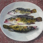 Bai Tongxu 白统绪，Honghu Mandarin Fish 洪湖鳜鱼，Watercolor on Paper 纸本水彩，38.5 x 83 cm, 1999_副本