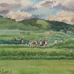 Bai Tongxu 白统绪，Summer 夏天，Watercolor on Paper 纸本水彩，18.6 x 14.3 cm, 1960_副本
