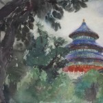 Bai Tongxu 白统绪，Temple of Heaven 天坛，Watercolor on Paper 纸本水彩，40 x 54 cm, 1988_副本