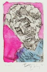 Beezy Bailey 比兹.贝利，Beethoven Man 贝多芬，Etching 蚀刻，28 x 19.5 cm, 2001_副本