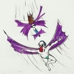 Beezy Bailey 比兹.贝利，Purple Wings 紫翼，Angle Grinder on Masonite Print 角向磨光机上索尼特打印，110 x 107 cm, 1999_副本