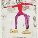 Beezy Bailey 比兹.贝利，Solid Gold Shoes 金鞋，Hand Coloured Etching 手绘彩色蚀刻，39.5 x 28 cm, 2001_副本