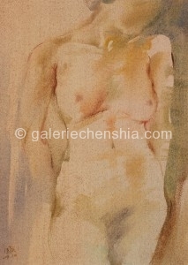 Chen Guoqing 陈国庆，Female Body 女人体，Watercolor on Paper 纸本水彩，53 x 38 cm, 2004_副本