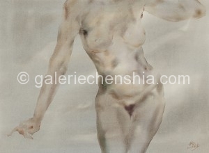 Chen Guoqing 陈国庆，Female Body 女人体，Watercolor on Paper 纸本水彩，55 x 74 cm, 2005 (5)_副本