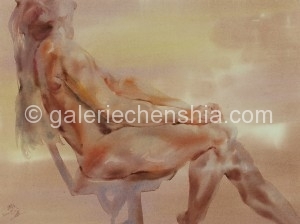 Chen Guoqing 陈国庆，Female Body 女人体，Watercolor on Paper 纸本水彩，55 x 74 cm, 2005 (6)_副本