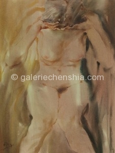 Chen Guoqing 陈国庆，Female Body 女人体，Watercolor on Paper 纸本水彩，74 x 55 cm, 2005_副本