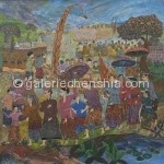 Imade Surita 伊梅德.苏瑞塔，Ceremony 仪式，Oil on Canvas 布油画，103 x 103 cm, 2008_副本