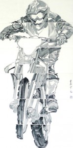 3《骊影·单枪匹马》-纸本水墨-90×180cm-2012年