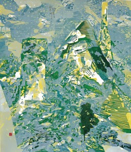 张广慧《云南景东秘境之一·土林》 套色木刻   77×66cm  2006