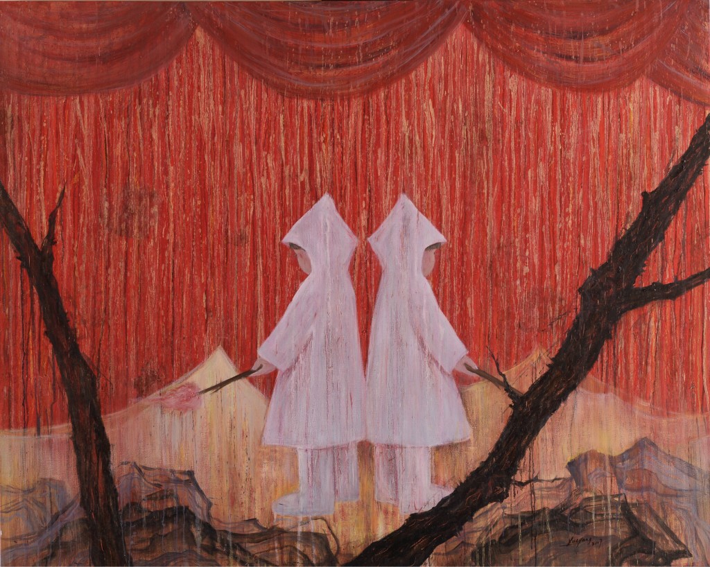 《两种馈赠》，薛扬，2017年，布上油画，120x150cm