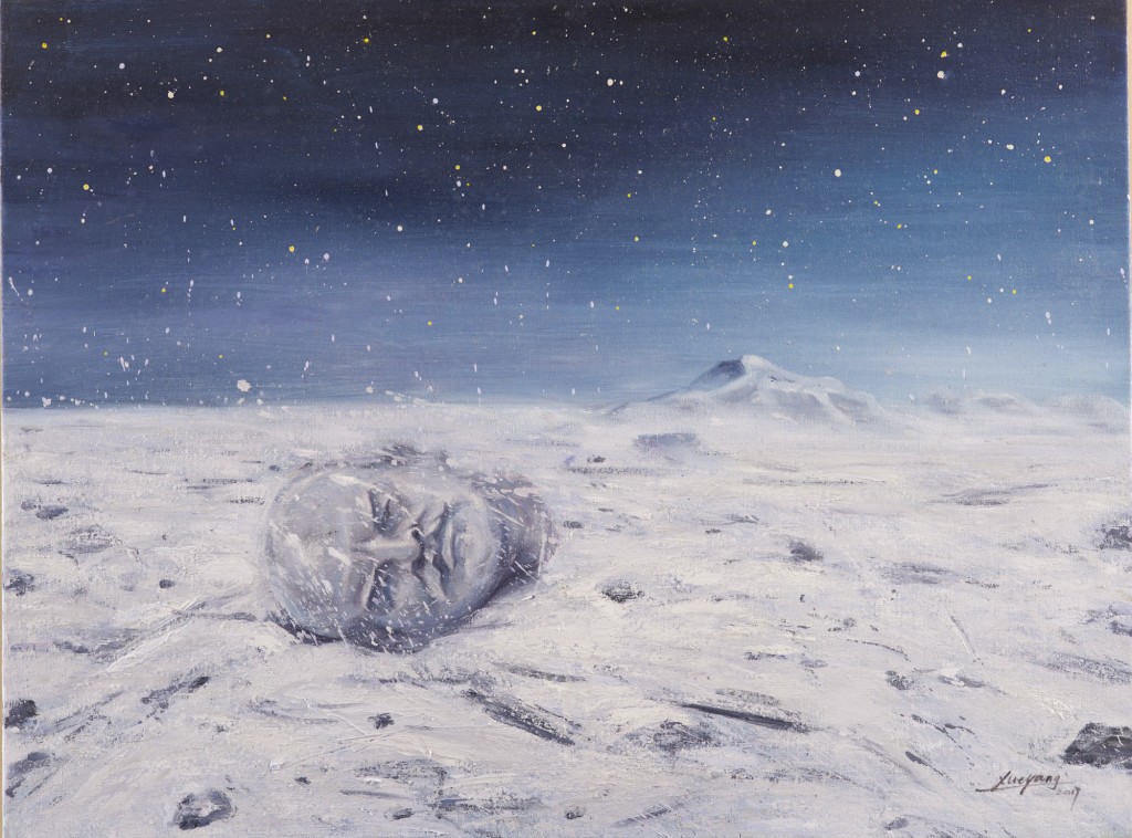 《那些被雪藏起来的秘密》，布上油画，60X80cm ，薛扬，2017年